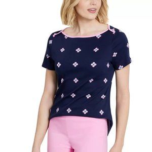Charter Club Women's Cotton Printed Top, Intrepid Blue Cmb -> 3 for 15 Deal